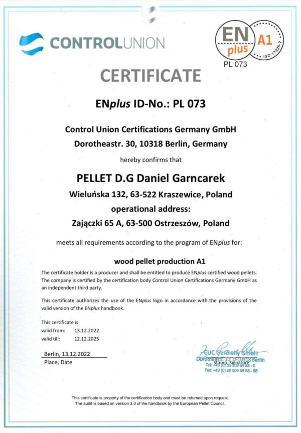 cert-igla Pellet IGŁA PREMIUM